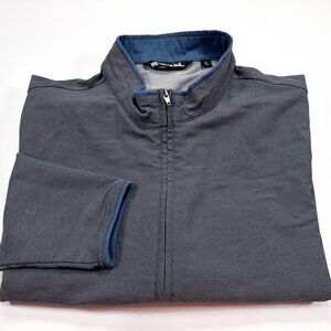 Travis Mathew Men’s Performance Golf Wind Rain Jacket Size XL Gray Blue Trim